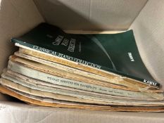Box of various sheet music