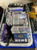 A box of various Dr Who DVD's and other items