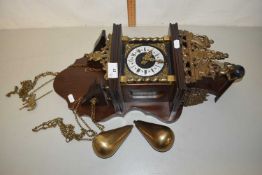 Reproduction Dutch style twin weight wall clock