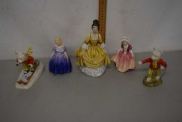 Mixed Lot: Three Royal Doulton figurines together with two further Rupert the Bear models (5)
