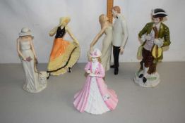 Group of various figurines to include Coalport and others (5)