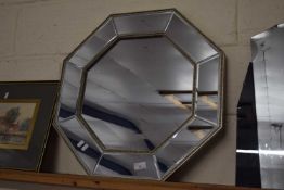 Modern octagonal panelled wall mirror