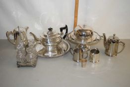 Mixed Lot: Silver plated wares to include tea wares, cruet,muffin dish etc
