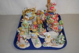 Tray containing a quantity of Cherished Teddies by Priscilla Hillman including Beverley and Lila,