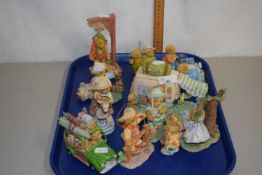 Tray containing a quantity of Cherished Teddies figures