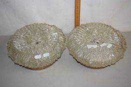 Two glass lampshades