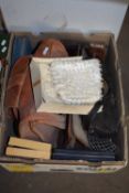 Box of mixed vintage bags, etc
