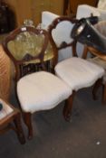 Two Victorian balloon back chairs