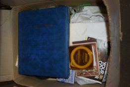 Box of photograph albums and other house clearance sundries