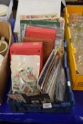 Box of world stamps, first day covers etc