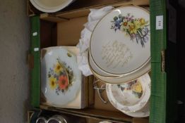 Box of dinnerwares, decorative plates etc