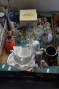 Box of model flowers, ornaments, glass wares etc