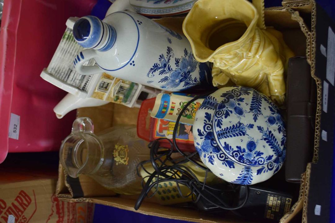Box of mixed to include Toby jug, vintage Rockwell calculator and other items