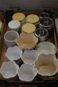 Box of kitchen jars, jardinieres etc