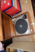 Garrard portable record player in hardwood case