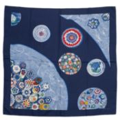A ‘Sulfures Presse & Papier II’ silk scarf by Hermès, designed by Cathy Latham, decorated in