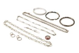 A silver twist-link necklace by Stella Campion, 48cm long, with a pair of similar earrings, a