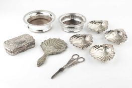 A quantity of silver plated items, to include a salver, entree dishes, flatware etc, contained in