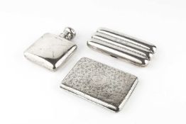 A late Victorian silver cigar case, of triple lobed form by John Edward Wilmot, Birmingham 1889,