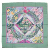A ‘Giverney’ silk scarf by Hermès, designed by Laurence Thioune, ‘Giverney’ being Monet’s Garden and