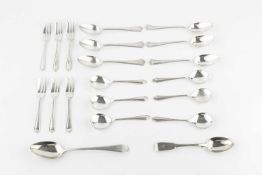 A set of six silver ice cream spoons, by Haseler & Restall, Birmingham 1949, five American silver