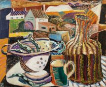 Nichollas Hamper (b.1956) Farm Still Life, 1991 signed with initials and dated (lower left) oil on