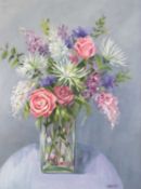 Lynne Johnstone (20th/21st century) The Little Round Table signed oil on board 59 x 44cm.