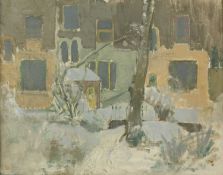 Jane Dowling (1925-2023) Winter Street Scene oil on canvas 35 x 45cm. Provenance: The artist's
