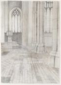 Valerie Thornton (1931-1991) Church Interior, 1971 signed (lower right) pencil and wash 56 x 40cm.