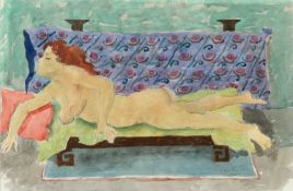 William Crosbie (1915-1999) Nude with Red Hair signed (lower right) watercolour 24 x 36cm.