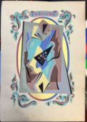 Gino Severini (1883-1966) Prelude, 1930 pochoir in colour with gold leaf from an edition of 125 46 x