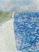 Gwynne Robins (Contemporary) King Lear Stands on the Cliffs of Dover signed (lower right) oil on
