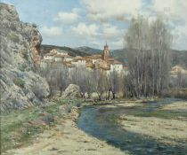 Juan Lluna Lerma (1933-2019) Torres de Albarracin (Teruel) signed (lower right) oil on canvas 54 x