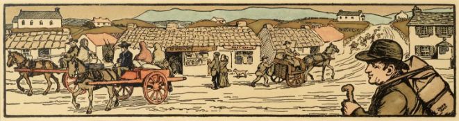 Jack Butler Yeats (1871-1953) The Village colour print 10 x 35cm.