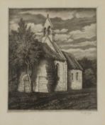 Frederick Landseer Griggs (1876-1938) Netherton Chapel, 1935 signed in pencil (in the margin)