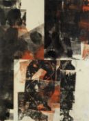 Nikos Kouroussis (b.1937) Untitled, 1971 signed and dated monotype and collage 47x63cm.