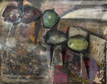 Attributed to Anna Mayerson (1906-1984) Apples oil on canvas 70 x 90cm.