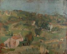 George Weissbort (1928-2013) Two landscapes oil on board largest 33 x 46cm (2).