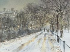 Colin Burns (b.1944) Green Park and Lancaster House, London signed (lower left) watercolour and