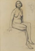Modern British School Nude pencil on paper 26 x 18cm.