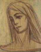 Boris Lovet-Lorski (1894-1973) Portrait of a Lady signed (lower right) mixed media 51 x 41cm.