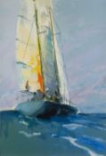 Donald Hamilton Fraser (1929-2009) Sailing Boat signed and numbered in pencil (in the margin)