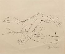 Ben Shahn (1898-1969) Of Light, White Sleeping Woman in Childbed, 1968 signed (lower right)