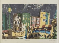 Alan Powers (b.1955) Hastings; Brighton; and Bexhill on Sea three lithographs, each signed,