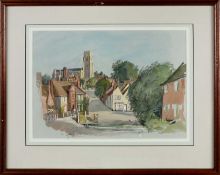 Hermione Hammond (1910-2005) Street scene, 1971 signed and dated (lower right) watercolour 26.5 x