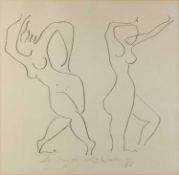 Manner of Matisse Two Dancing Figures, 1971 indistinctly signed and dated (lower) lithograph 44 x