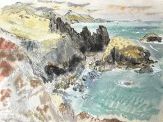 Edward Piper (1938-1990) Porth Tre-wen, 1986 signed, titled, and dated (lower left) mixed media -
