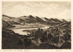 Marion Rhodes (1907-1988) Ruhr Valley signed and titled (in the margin) etching 25 x 35cm.