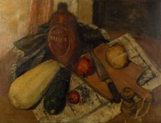 Camden School Still Life of Vegetables oil on canvas 46 x 61cm.