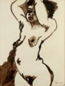 Saverio Barbaro (1924-2020) Nude, 1967 signed and dated (lower right) watercolour 73 x 54cm; and a